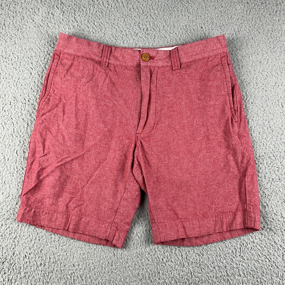 J.Crew Gramercy Shorts Mens 30 Red Flat Front Casual Preppy 9" Inseam Summer